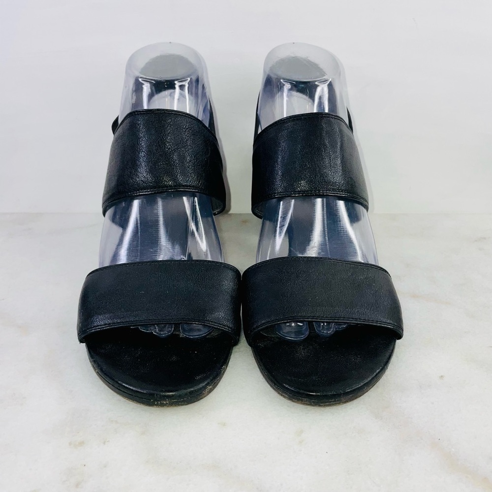 Stuart Weitzman Black Access Block Heel Black San… - image 3